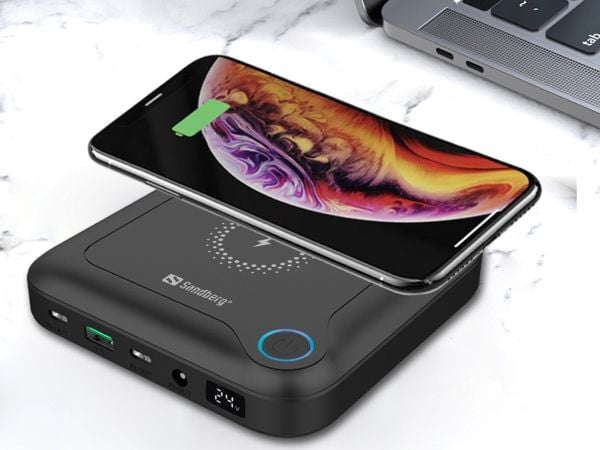 Sandberg - Strømbank - all-in-one - 25000 mAh - 91.2 Wh - 91 watt - 6.7 A - PD - 4 utgangskontakter (power DC jack, 2 x USB-C, USB)