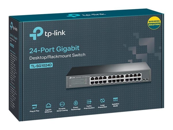 TP-Link TL-SG1024D - Switch - 24 x 10/100/1000 - stasjonær, rackmonterbar