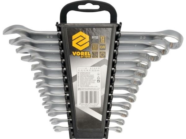 Toya VOREL PITSI-TUKKA-AVAIMET 12-osainen setti (6-22mm) SATIINI 51722