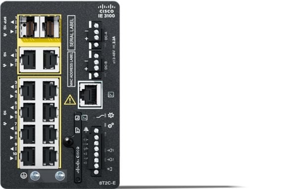 Cisco Catalyst IE3100 Rugged Series - Network Essentials - switch - Styrt - 8 x 10/100/1000 (PoE+) + 2 x kombo Gigabit SFP/RJ-45 - DIN-skinnemonter...