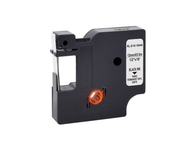 G&G 21703, Svart på hvitt, Kontinuerlig etikett, Svart, Vinyl, DYMO, 1,2 cm