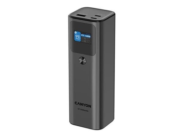 Canyon PB-2010 - Strømbank - digital display - 27000 mAh - 97.2 Wh - 140 watt - 5 A - QC, Power Delivery 3.1 - 3 utgangskontakter (2 x USB-C, USB-t...