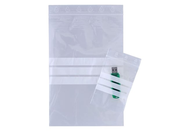 Master'In vetoketjullinen pussi/kirjoituskenttä 80x120mm 1000kpl/pakkaus - (1000 kpl)