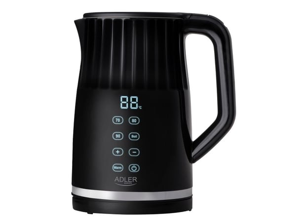 Adler AD 1350, 1,7 L, 1850 W, Musta, Säädettävä termostaatti, Veden tason ilmaisin, Ylikuumenemissuoja