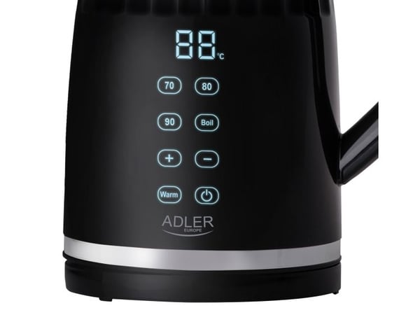 Adler AD 1350, 1,7 l, 1850 W, Svart, Justerbar termostat, Vannivåindikator, Overopphetingsbeskyttelse