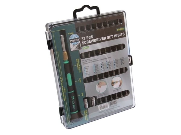 Ruuvimeisseli vaihdettavilla terillä (32 kpl), Pro'sKit