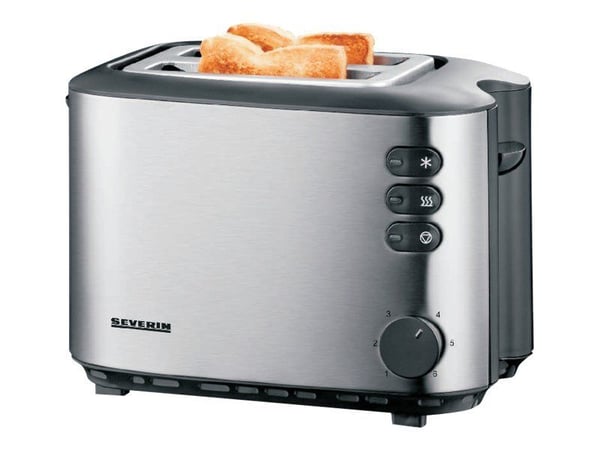 SEVERIN AT 2514 - Brødrister - elektrisk - 2 skive - svart / børstet rustfritt stål