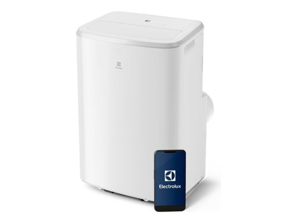 Electrolux EXP26U339CW, Yksiosainen liikuteltava ilmastointilaite, Tuuletin, Jäähdytys, Kosteudenpoistolaitteet, 9000 BTU/h, 64 dB, 2600 W, 1,2 l/h
