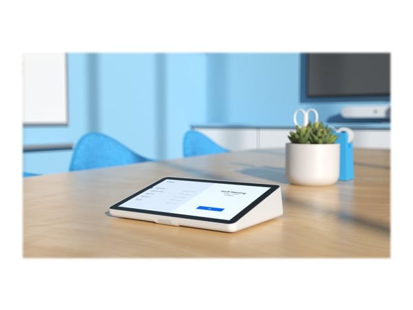 Logitech Tap Scheduler Formålsbygd planleggingspanel for møterom - Videokonferanseenhet - Zoom-sertifisert, sertifisert for Microsoft Teams - Hvit