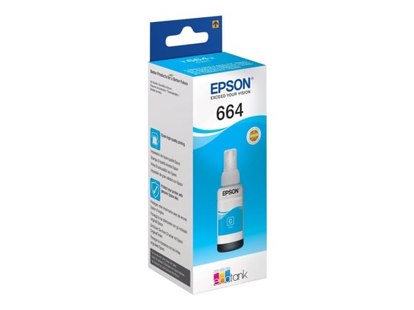 Epson T6642 - 70 ml - cyan - original - påfyllnadsbläck - för Epson L386; EcoTank ET-2600, 2650, L121, L1455; EcoTank ITS L3050, L3060, L3070
