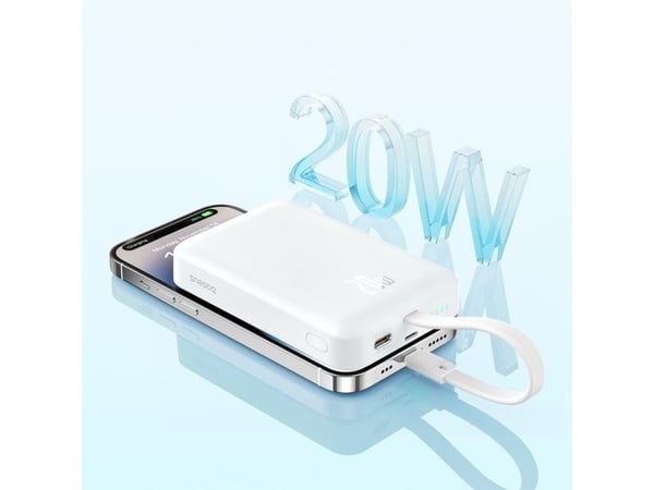 Baseus MAGSAFE MINI WIRELESS POWERBANK 10.000 MAH 20W-SIYAH, 10000 mAh, Lithium Polymer (LiPo), Sort