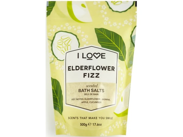 I LOVE_Scented Bath Salts beroligende og avslappende badesalt Elderflower Fizz 500g