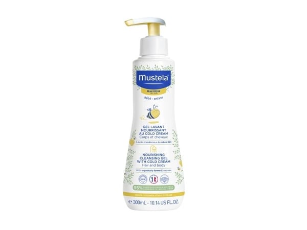 Mustela nærende rensende gel med kald krem for tørr hud 300 ml