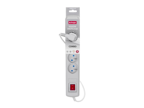 Activejet ACP-5GN 5M SZ, 5 m, inomhus, Typ E, Typ E, Plast, Grå