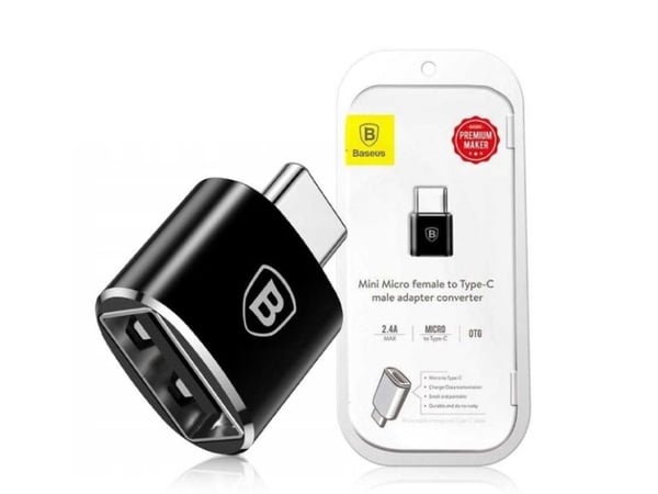 Baseus - USB-adapter - 24 pin USB-C (hane) till USB (hona) - USB 2.0 - 2.4 A - svart