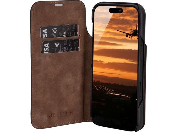 JT BERLIN BookCase Tegel, Lommebok-etui, Apple, iPhone 17 Pro, 16 cm (6.3"), Svart