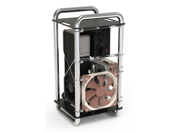 Streacom DA6, Avoin, PC, Kromi, ITX, Mini-ITX, Ruostumaton teräs, 10,5 cm