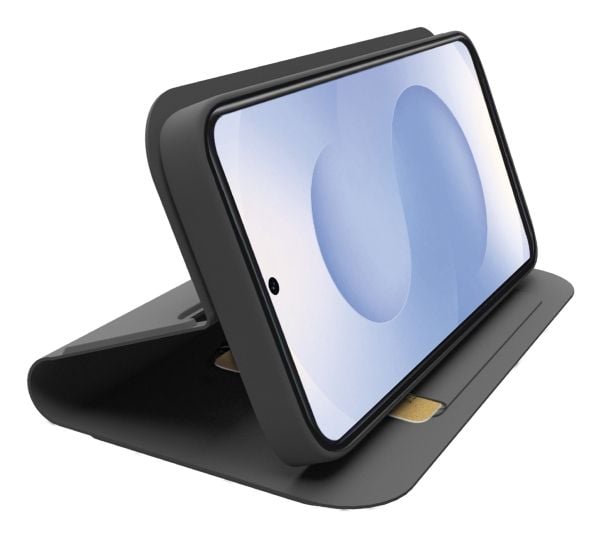 SBS Wallet-etui med stativ og lommebok til Samsung Galaxy S25 Edge - sort