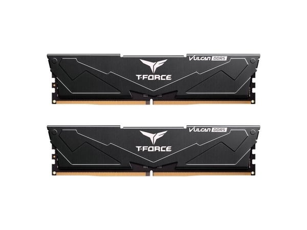 T-FORCE VULCANa - DDR5 - sett - 32 GB: 2 x 16 GB - DIMM 288-pin - 6000 MHz / PC5-48000 - CL30 - 1.25 V - ikke-bufret - on-die ECC - svart