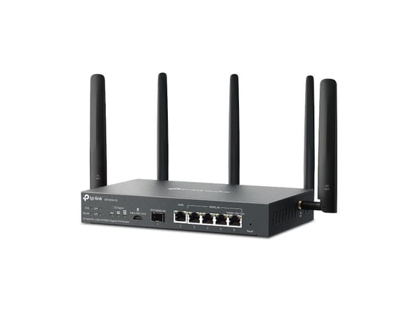 TP-Link Omada ER706WP-4G, Dobbelbånd (2.4 GHz / 5 GHz), Ethernet/bredbåndsforbindelse, 4G, Svart, Skrivebord/stolperuter