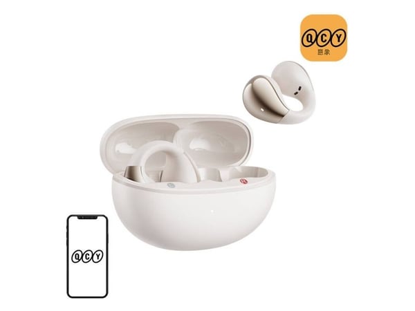 Trådløse hodetelefoner QCY Crossky Clip T33 Bluetooth 5.4 (hvit)