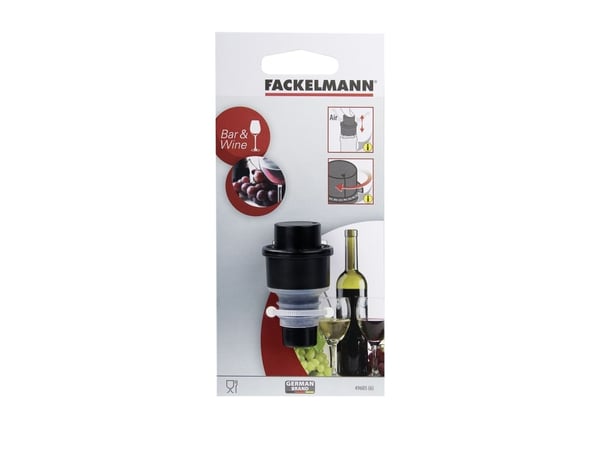 Fackelmann 49605 Bouchon avec Pompe à Vide Plastique/Silicone Noir/Transparent 6 cm