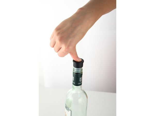 Fackelmann 49605 Bouchon avec Pompe à Vide Plastique/Silicone Noir/Transparent 6 cm
