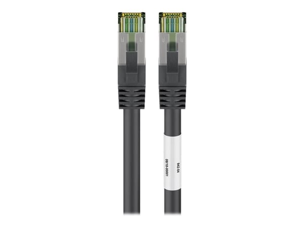 goobay - Nettverkskabel - RJ-45 (hann) til RJ-45 (hann) - 1 m - SFTP, PiMF - CAT 8.1 - halogenfri, formstøpt, rund, flertrådet - svart