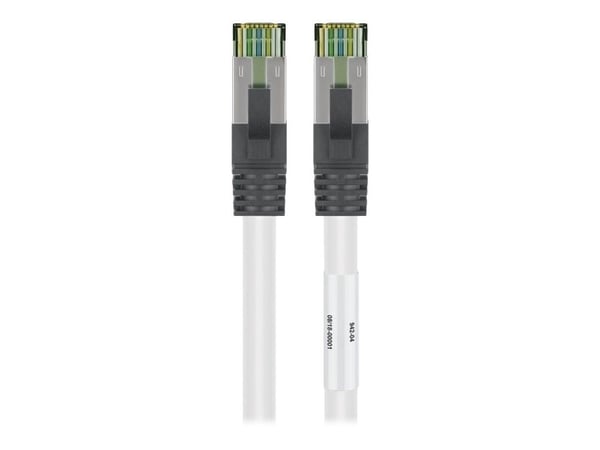 goobay - Koblingskabel - RJ-45 (hann) til RJ-45 (hann) - 7.5 m - SFTP, PiMF - CAT 8.1 - halogenfri, formstøpt, uten hindringer, flertrådet - hvit