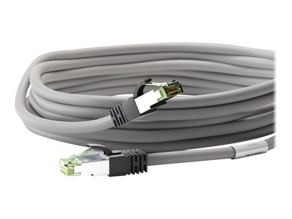 goobay - Koblingskabel - RJ-45 (hann) til RJ-45 (hann) - 5 m - SFTP, PiMF - CAT 8.1 - halogenfri, formstøpt, uten hindringer, flertrådet - grå