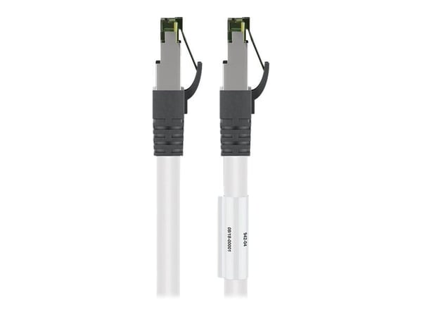 goobay - Koblingskabel - RJ-45 (hann) til RJ-45 (hann) - 7.5 m - SFTP, PiMF - CAT 8.1 - halogenfri, formstøpt, uten hindringer, flertrådet - hvit