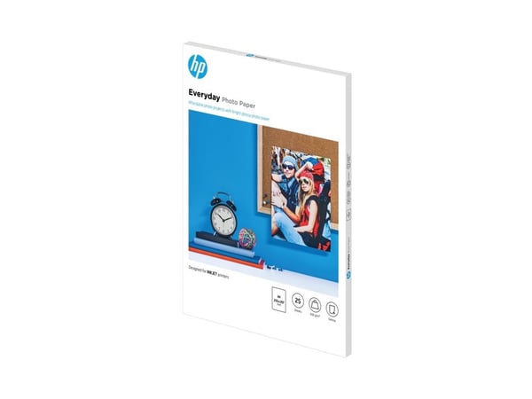 HP Everyday Photo Paper - Blank - 8 mille - A4 (210 x 297 mm) - 200 g/m² - 25 ark fotopapir - for Deskjet 21XX, 2622, 36XX; Officejet 52XX, 6000, 6...