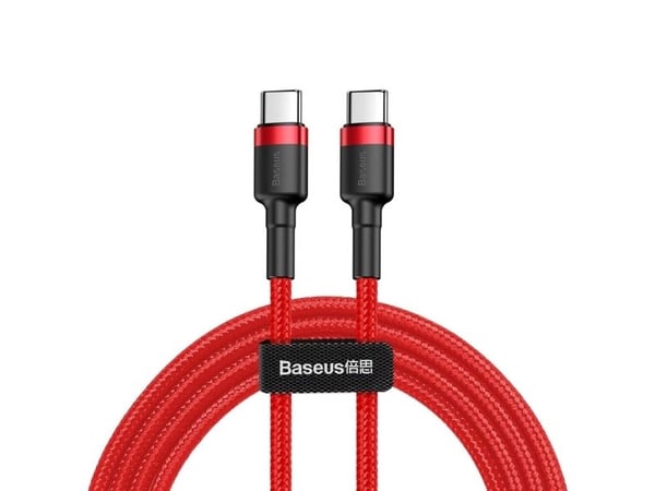 Baseus Cafule, 2 m, USB C, USB C, 0,48 Gbit/s, Musta, Punainen