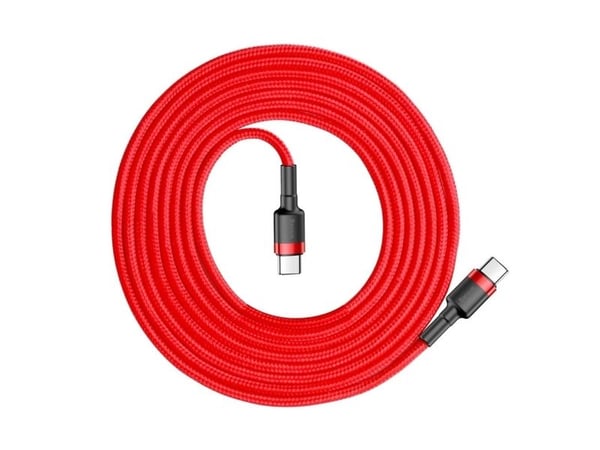 Baseus Cafule, 2 m, USB C, USB C, 0,48 Gbit/s, Musta, Punainen