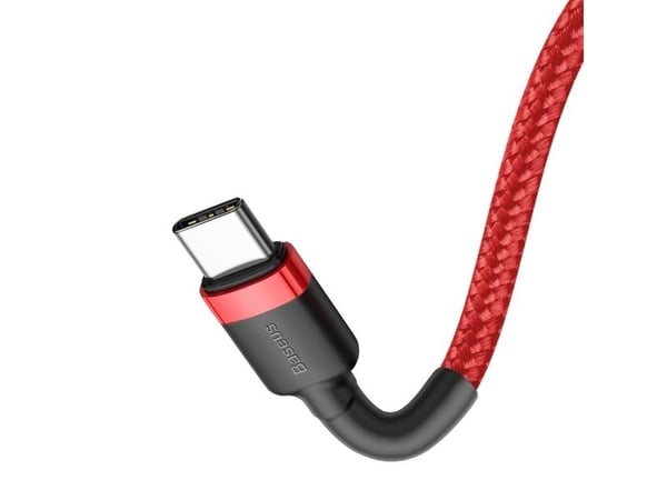 Baseus Cafule, 2 m, USB C, USB C, 0,48 Gbit/s, Musta, Punainen