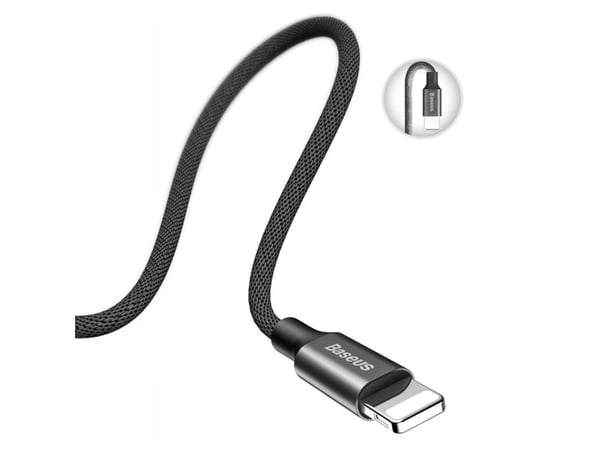 USB-kaapeli Baseus USB-A - Lightning 1,8 m Musta (27106-uniw)