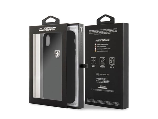Ferrari Hardcase FEOSIHCI65BK iPhone Xs Max czarny/black Silicone Off track