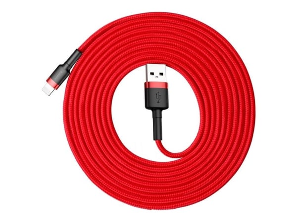 Baseus Cafule USB-A / Lightning 2A QC 3.0-kabel 3 m - rød