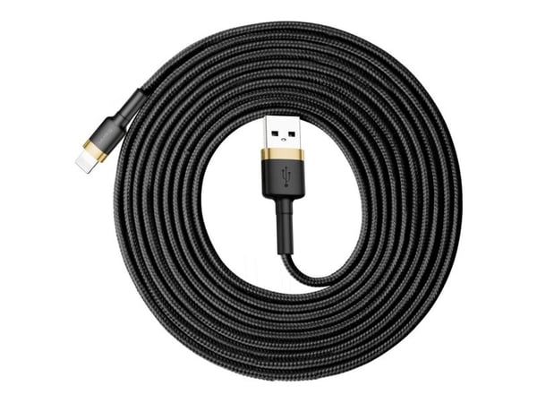 Baseus CALKLF-RV1, 3 m, USB A, Lightning, Hankjønn, Hankjønn, Gull, Svart