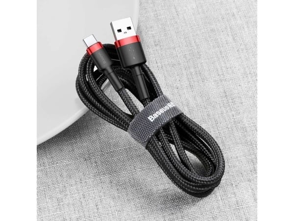 Baseus Cafule 2A 3m USB-C-kaapeli (punainen/musta)