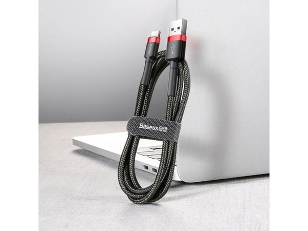 Baseus Cafule 2A 3m USB-C-kaapeli (punainen/musta)