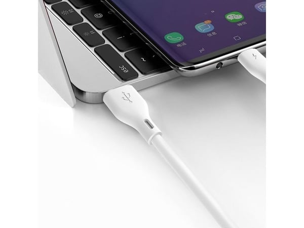 Dudao USB-A - Lightning 2 m vit kabel (6976625333479)