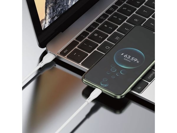 Dudao USB-A - Lightning 2 m vit kabel (6976625333479)