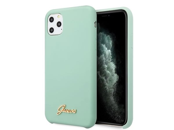 Guess GUHCN65LSLMGG iPhone 11 Pro Max - grønn/grønt hardt deksel med silikon Vintage Gold-logo