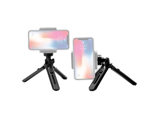 Mini stativ selfie-stick holder til telefonkamera GoPro 16–21 cm svart