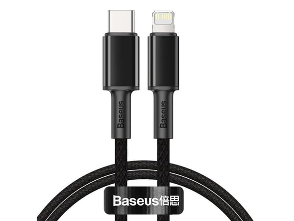 Baseus CATLGD-01, 1 m, Lightning, USB C, Hankontakt, Hankontakt, Svart