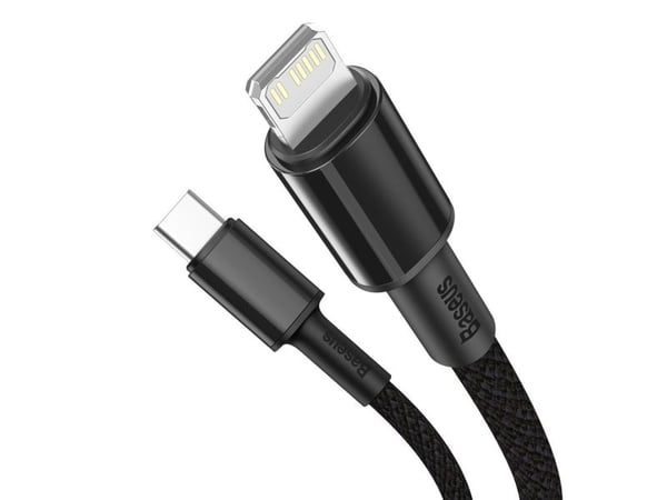 Baseus CATLGD-01, 1 m, Lightning, USB C, Hankontakt, Hankontakt, Svart