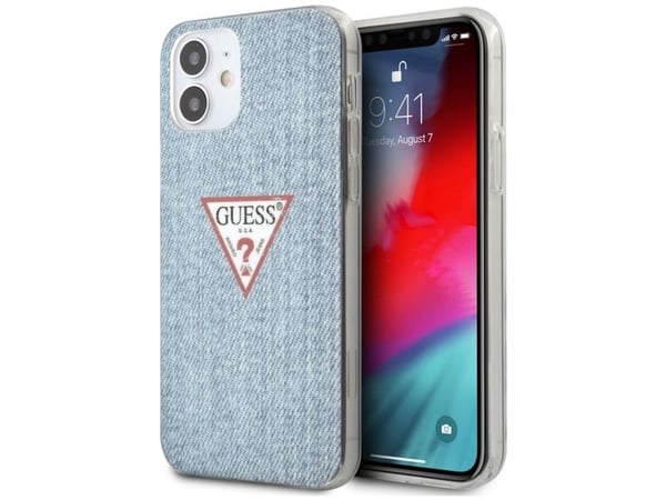 Guess GUHCP12SPCUJULLB iPhone 12 mini 5,4" hardcase Jeans Collection - blå/lyseblå