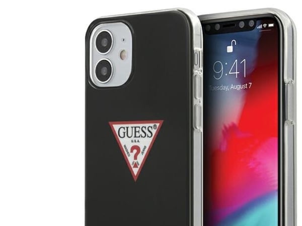 Guess GUHCP12SPCUCTLBK iPhone 12 mini 5,4" hardcase svart/svart Triangle Collection
