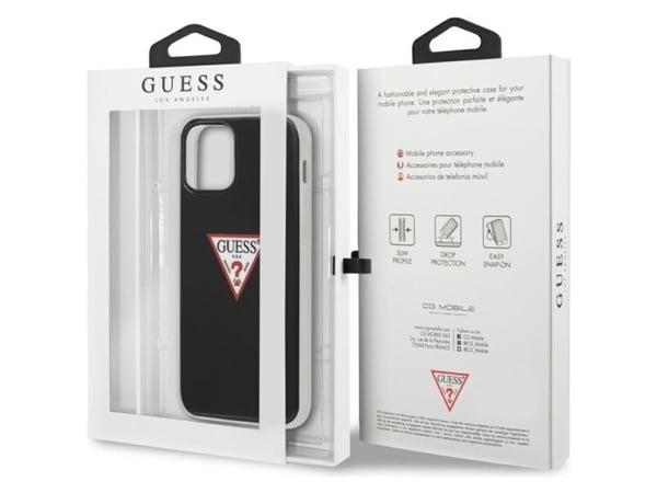Guess GUHCP12MPCUCTLBK hårt skal till iPhone 12/12 Pro 6,1" - svart/svart Triangle Collection
